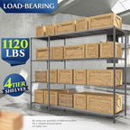 52.36''W Storage Shelves Metal Shelving Unit Load 1120LBS 4 Tier Wire Shelving for Storage Rack Adjustable Garage ShelvingGHeavy Duty for Pantry Kitchen Garage,52.36Wx13.78Dx59H,2PCS
