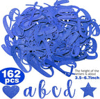 TaoBary 167 Pcs DIY Banner Kit Happy Birthday Glitter Banner Customizable Glitter Make Your Own Kit 162 Letters Symbols and Numbers 3 Rope for Birthday Halloween Wedding Christmas(Royal Blue)