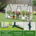 Mini Greenhouse, Portable Garden Greenhouse with All-Weather PE Cover & Zippered Roll-up Door, Indoor & Outdoor Green House for Vegetables, Flowers, Fruits & Herbs