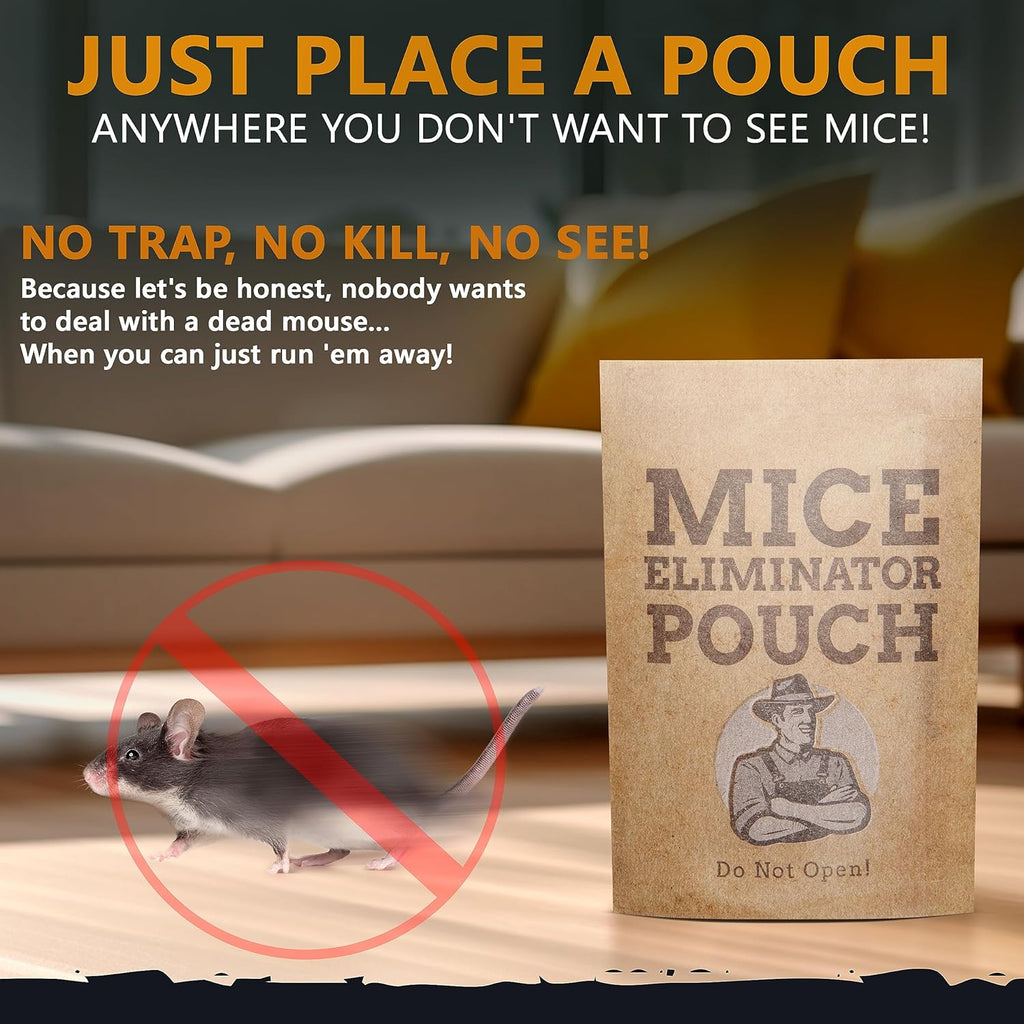 10 Pack All-Natural Mice Repellent Pouches – Harmless Peppermint Essential Oil Mouse Deterrent - Keep Mice Out of Your Home and Your Family Safe - by Tougher Than Tom