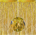 2 Pack Gold Fringe Curtain Backdrop Tinsel Streamers Birthday Party Decorations Photo Booth Backdrop Halloween New Year Graduation Theme Party Decorations