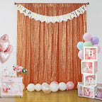 Sugargirl Orange Sequin Backdrop Curtain 2 Panels 2FTx8FT Glitter Orange Background Drapes Sparkle Photography Backdrop for Party Wedding Birthday Wall Decoration