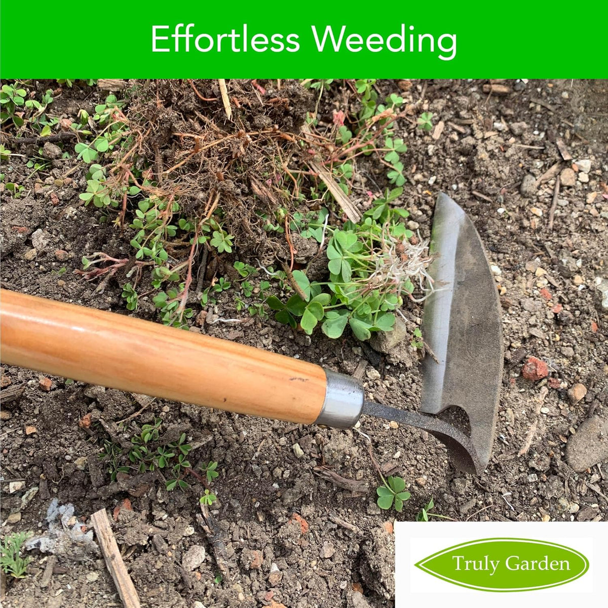 Effortless Weeding: Sharp Sickle Cuts Roots, Saves Time - with Thick Leather Sheath & Sharpening Stone