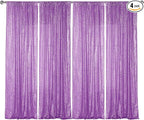 Sugargirl Lavender Purple Sequin Backdrop Curtain 4 Panels 2FTx8FT Glitter Lavender Background Drapes Sparkle Photography Backdrop for Party Wedding Birthday Wall Decoration