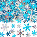MARFOREVER Winter Snowflake Confetti Decorations, White Blue Glitter Confetti Snow Scatter Sequins for Winter Wonderland Frozen Holiday Baby Shower Party Table Decor Supplies