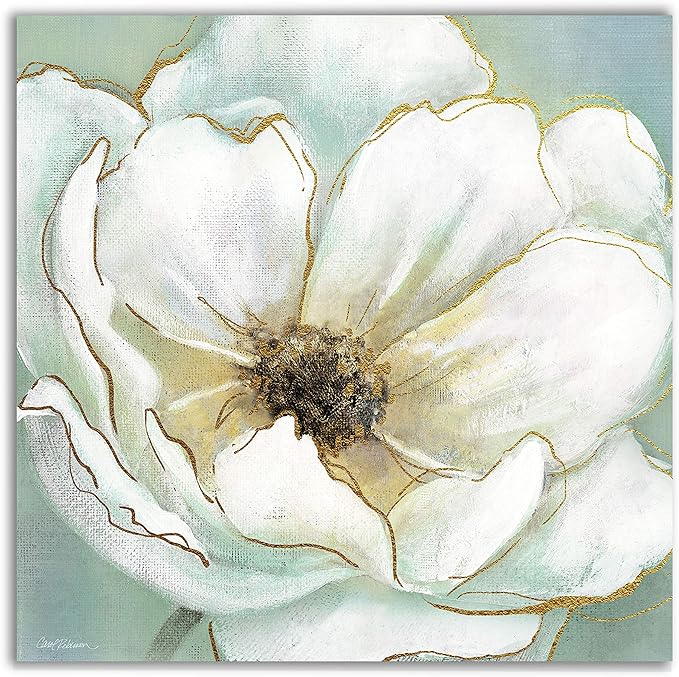 Wexford Home Soft Teal Splendor Gallery Wrapped Canvas Wall Art, 32x32,