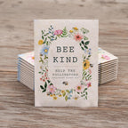 Bentley Seed Co. | Bee Kind Pollinator Flowers | Beautiful Bee Art Kraft Look Seed Packets | Environmental Favors Cards for Guests | Wildflower Mix Seed Packets | Eco-Friendly Hand Out Gift | 25 Pack