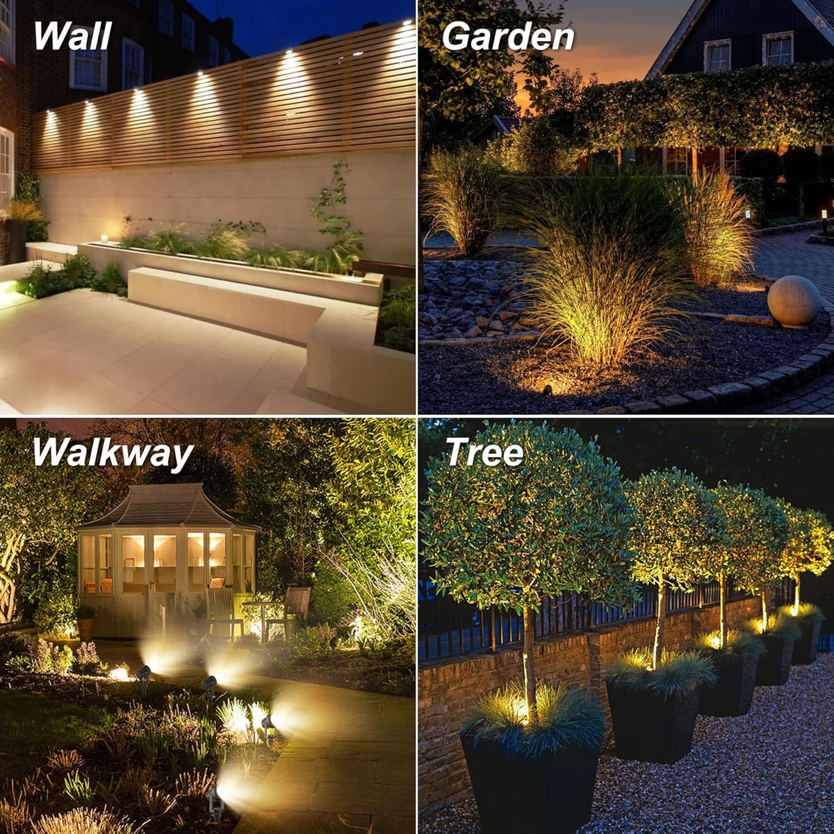 Solar Spot Lights Outdoor, Landscape Spotlights IP65 Waterproof 9.8ft Cable, Dusk to Dawn Solar Uplights for Tree Garden Yard Driveway Porch Walkway Pool (6-in-1, 3000K Warm White)
