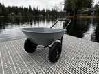 GARDEN STAR Two Wheel Poly Tray Wheelbarrow, 5 Cubic Foot, Gray/Black, Easy Assembly
