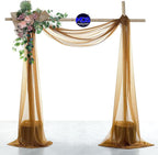 MDS Halloween Chiffon Draping Fabric - 1 Panel, 30" Wide x 30ft Long - Sheer Spooky Arbor & Canopy Drapery for Haunted House Backdrops, Party Ceilings, DIY Costumes & Themed Events - Mocha