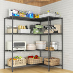 52.36''W Storage Shelves Metal Shelving Unit Load 1120LBS 4 Tier Wire Shelving for Storage Rack Adjustable Garage ShelvingGHeavy Duty for Pantry Kitchen Garage,52.36Wx13.78Dx59H,2PCS