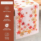 Maison d' Hermine Table Runner 100% Cotton Single Layer Table Runners 72 inches Long for Thanksgiving Christmas Decorations Home Kitchen Dining Party Wedding (Crystal Star, 14.5" x 72")