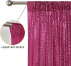 Sugargirl Fuchsia Sequin Backdrop Curtain 2 Panels 2FTx8FT Glitter Fuchsia Background Drapes Sparkle Photography Backdrop for Party Wedding Birthday Wall Decoration
