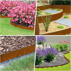 Cor Ten Steel Landscape Edging, 8Hx40L-Inch Metal Garden Edging, 6-Pack Hammer in Landscape Edging with 6 Clips and Gloves, Rustic