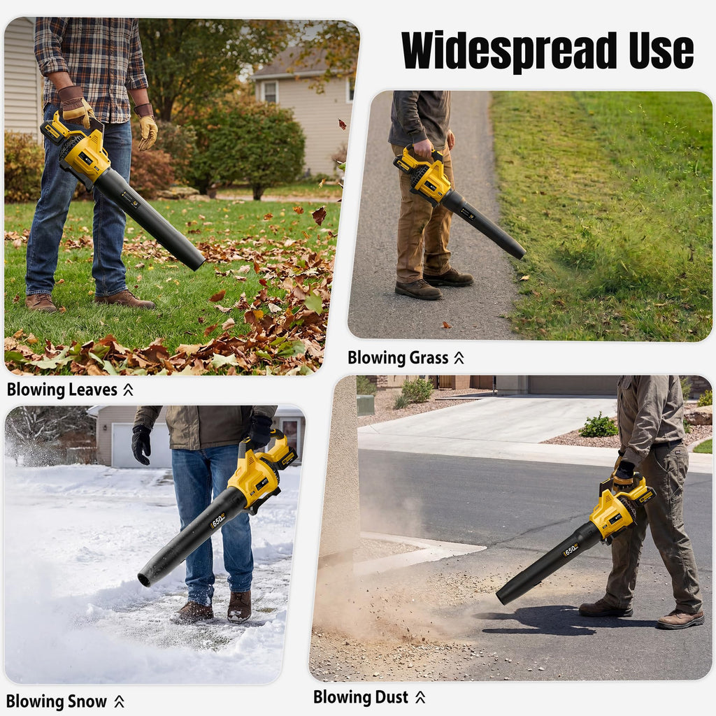 LOSART Leaf Blower Cordless, 650CFM & 3 Speed Levels, 1200W Electric Cordless Leaf Blower with 2 x 5.0Ah Batteries & Fast Charger, Blowers for Lawn Care, Yard, Blowing Leaves, Dust, Snow