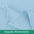 Biscaynebay Textured Fabric Round Tablecloths 90", Light Blue Water Resistant Washable Table Cloths Circle Folding Table Covers Linen for Dining, Kitchen, Wedding, Parties etc.
