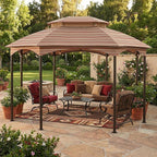 Garden Winds Durable 350 Replacement Canopy Top Compatible with Manhattan 10’ x 12’ Gazebo Model L-GZ1138PST - Stripe Canyon