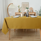 Biscaynebay Textured Fabric Rectangle Christmas Tablecloths 70x120 Inch, Gold Water Resistant Tablecloths for Dining, Kitchen, Wedding, Parties etc. Machine Washable