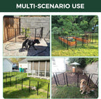 FXW Garden Fence Outdoor for The Yard – 45in(H) x 36.4ft(L) Heavy Duty Metal Animal Barrier for Dog and Rabbit, Decorative Dog Fence, 16 Panels, Black