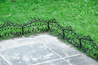 Evelyne Decorative Garden Border Edging: Faux Wrought Iron Leaf & Bird Design