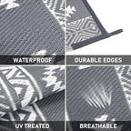 HiiARug Outdoor Rug for Patios Clearance 9'x12' Outdoor Plastic Straw Rug Waterproof Patio Camping Rug Reversible RV Mat Outdoor Area Rugs for Outdoors, RV, Patio, Backyard, Deck, Camping