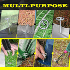8 Gauge Circle Top Lanscape Pins - 25 Pack x 6 Inch Galvanised, Heavy Duty, Not Easy to Bend, Garden Stakes for Tarps, Lawn Turf, Weed Mats, More Holding Power (25 Pins)