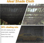 SPORTYOUTH 70% Shade Cloth for Patio, 10x50 ft Mesh Tarp with Grommets, UV Resistant Black Sunblock Sun Shade Netting Cover for Garden, Greenhouse, Chicken Coop, Pergola, RV, Canopy, Barn Kennel