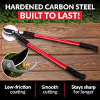 TABOR TOOLS GL16A Bypass Lopper, Chops Branches with Ease, Classic 28 Inch Tree Trimmer, Branch Cutter with 1 1/4 Inch Clean Cut Capacity.