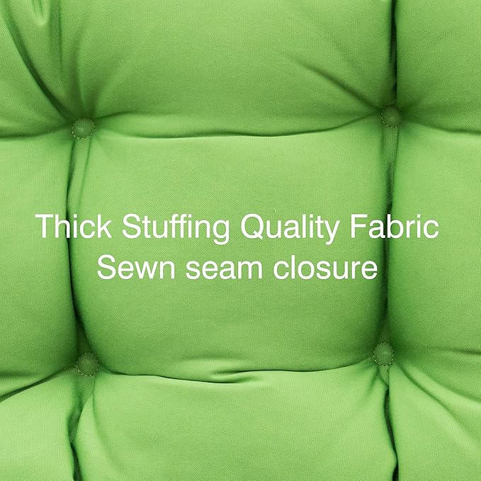 QILLOWAY Outdoor Chair Cushion for Patio Furniture, Waterproof Patio Cushions Set of 4 with Ties, Fade Resistant Replacement Pads for Outdoor Rocking Chairs,Green