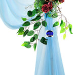 MDS Halloween Chiffon Draping Fabric - 2 Panel, 30" Wide x 40ft Long - Sheer Spooky Arbor & Canopy Drapery for Haunted House Backdrops, Party Ceilings, DIY Costumes & Themed Events - Turquoise