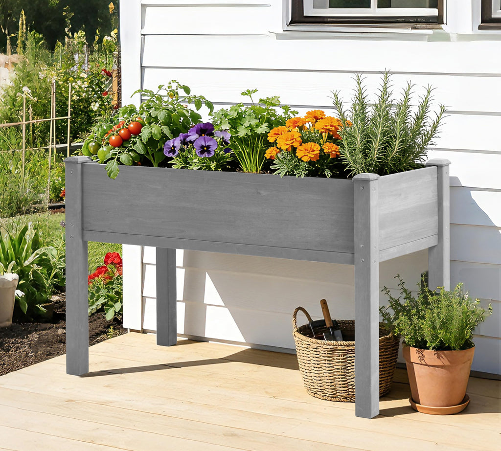 Raised Garden Bed with Legs, 48×24×30 Cedar Wood Elevated Planter Box
