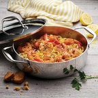 Tramontina Signature Tri-Ply Clad Stainless Steel 3-Quart Braiser Pan with Lid, Induction-Ready, Dishwasher-Safe, NSF-Certified, Made in Brazil