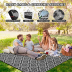 Wallona Outdoor Rugs 9x12 ft Patio Waterproof Clearance Indoor Outdoor Large Carpet for Patio Plastic Straw Reversible Area Rugs Mat for RV, Camping, Balcony, Beach, Picnic, Porch, Brick Black & Grey