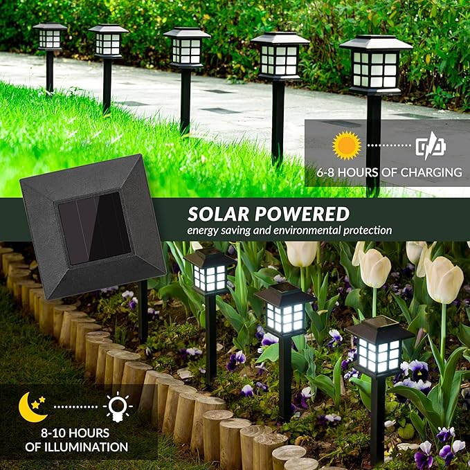 SOLPEX Solar Path Lights, 16 Pack - Outdoor Waterproof for Garden, Yard, Landscape and Driveway (Cold White)