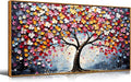 Framed Canvas Wall Art for Living Room Bedroom Office Large Tree of Life Wall Art Colorful Tree Picture Modern Canvas Prints Decor Size 20x40
