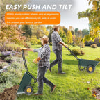VINGLI 2 Wheel Wheelbarrow, Plastic and Steel Wheel Barrel, 300lbs Capacity Garden Cart for Lawn, Gardening, Construction