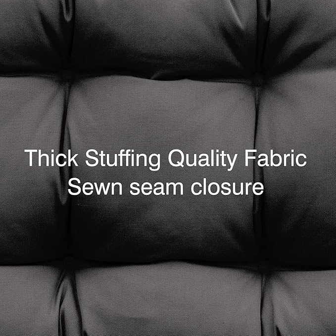 QILLOWAY Outdoor Chair Cushion for Patio Furniture, Waterproof Patio Cushions Set of 2 with Ties, Fade Resistant Replacement Pads for Outdoor Rocking Chairs,Dark Grey