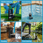 Aeromixer Synthetic Pro 3/4 HP Submersible Mixing + Aerating Pump with 1 HP Water Transfer Pump Bundle - Water Aerator & Garden Utility Pumps, Nutrient Mixing & Aeration Pumps for Farming & Gardening