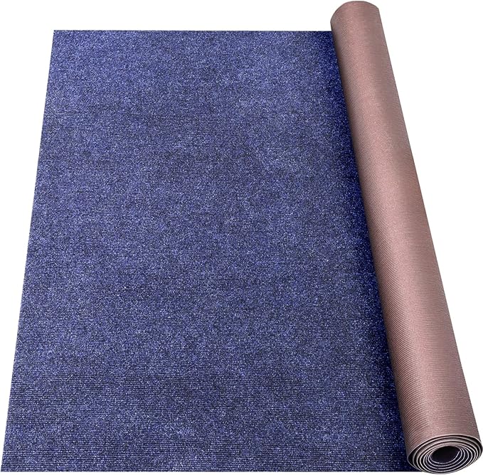 Marine Carpet,5 FT x 20 FT Deep Blue Indoor Outdoor Rug 0.2" Thick Boat Carpeting with Water-Proof TPE Backing, Non-Slip Outdoor Marine Carpet Roll for Home, Patio, Porch, Deck