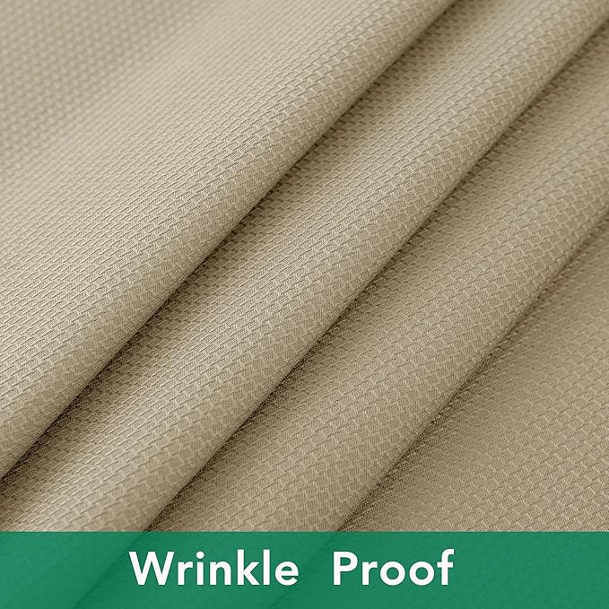 Biscaynebay Textured Fabric Tablecloths 90x132 Inches Rectangular, Natural Water Resistant Tablecloths for Dining, Kitchen, Wedding, Parties etc. Machine Washable