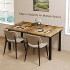 Extendable Dining Table for 4-6, 63" Modern Kitchen Table, Farmhouse Dining Room Tables for Dining, Kitchen, Office, Living Room, Rectangular Wooden Tables, Space Saving (Rustic Brown)