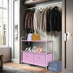 Simple Houseware 3-Tier Closet Storage with 2 Drawers, Pink