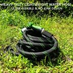 Garden Hose 50 FT, NON-EXPANDABLE Heavy-Duty Flexible & Lightweight Water Hose with 10-Function Nozzle, No-Kink Design, Leak-Proof Super Fabric, Solid Fittings for Lawn, Car, RV, Outdoor
