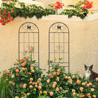 4 Pack Garden Trellises with Black Metal Coating, Trellis for Climbing Plants Outdoor, Roses, Vegetables, Vines, Cucumbers-19.7×86.7 inches.