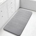 Yimobra Long Bath Mat 44"x24", Super Soft Quick Dry Memory Foam Bathroom Rug, Water Absorbent, Non Slip Backing Machine Washable for Tub Shower, Thick Comfort Support, Gray