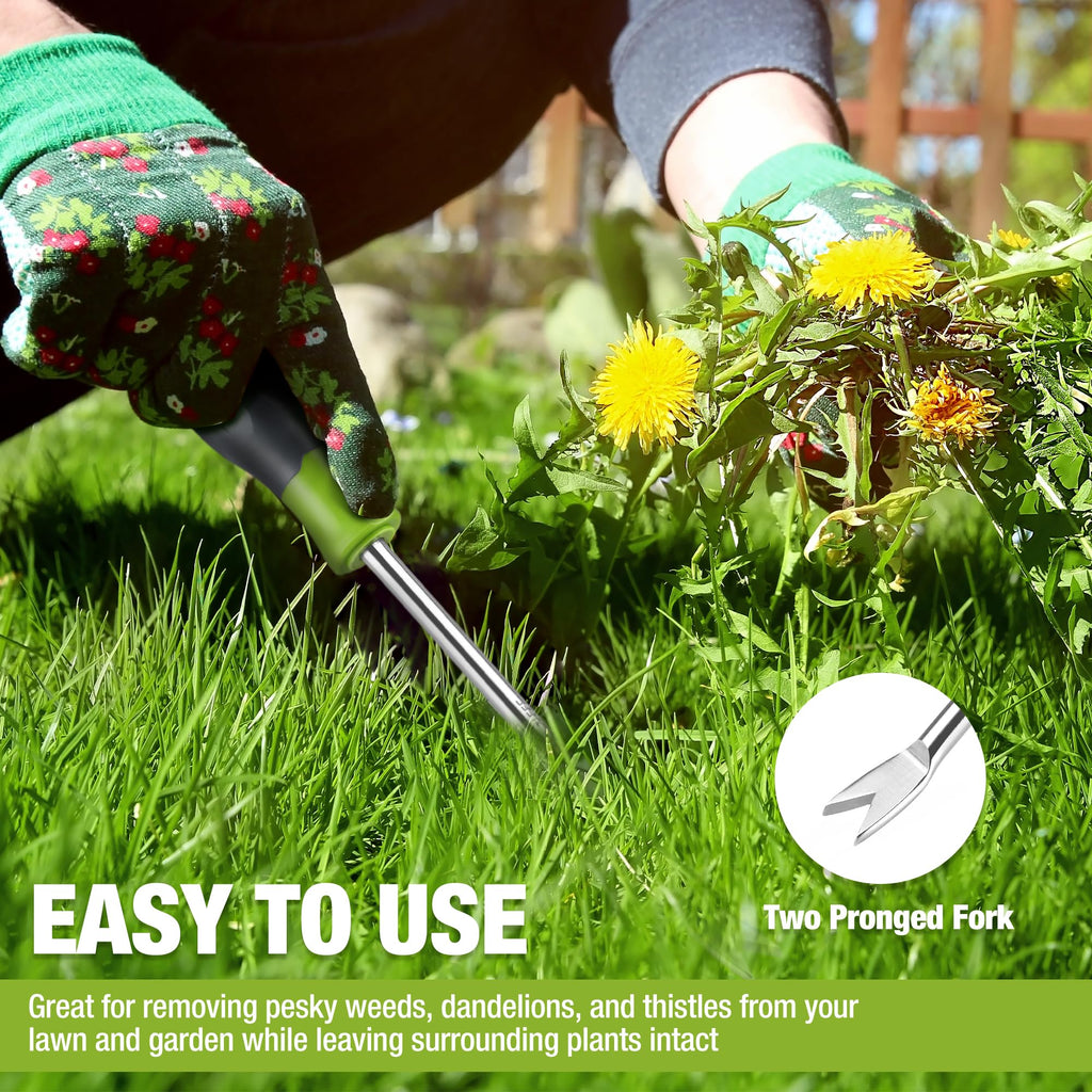 WORKPRO 11.5" Dandelion Weeder Puller Tool with Soft Handle