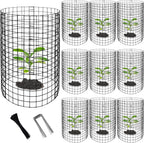 Adnee 10 Packs Wire Plant Protector from Animals - 20" H X 12" D Metal Mesh Plant Cage Covers - Sturdy Garden Bunny Barricades Chicken Wire Cloche for Plants Shrubs Vegetables Flowers