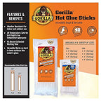 Gorilla Hot Glue Sticks, Clear Glue, Full Size 4" Long x 0.43" Diameter, 45 Count (Pack of 4) - Safe for All Temperatures with Extended Working Time