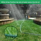 Watoo 2025 Sprinkler Hose & Soaker Hose for Yard - 50 FT Reinforced Flat Garden Hose with Holes, Heavy Duty No-Kink Lawn Irrigation Hose (Includes Stakes, High Pressure Spray)