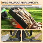 Utility Trailer, Steel ATV Trailer, Heavy Duty Lawn Mower Trailers, 750 Lbs 15 Cu.Ft. with Removable Sides, Pneumatic Tires and Quick Dump Pull Back, Dump Trailers for Gardens, Tractors, and Farms